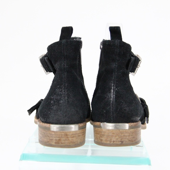 Michael Kors Boots sz 6.5 Women Double Monk Strap Booties Black Shoes - Picture 10 of 12